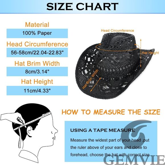 8257 Turquoise Straw Cowboy Hat For Men Women Summer Western Cowgirl main image 4